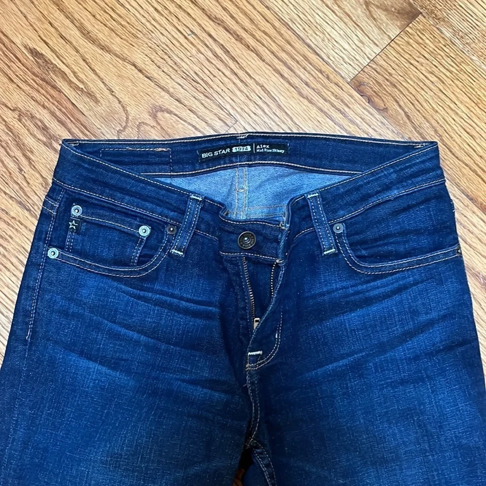Big Star 1974 Women’s Blue Alex Mid Rise Skinny Jeans Size 28